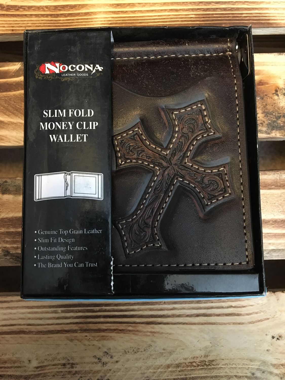 NOCONA N5487144 CROSS SLIM FOLD MONEY CLIP, Style: N5487144