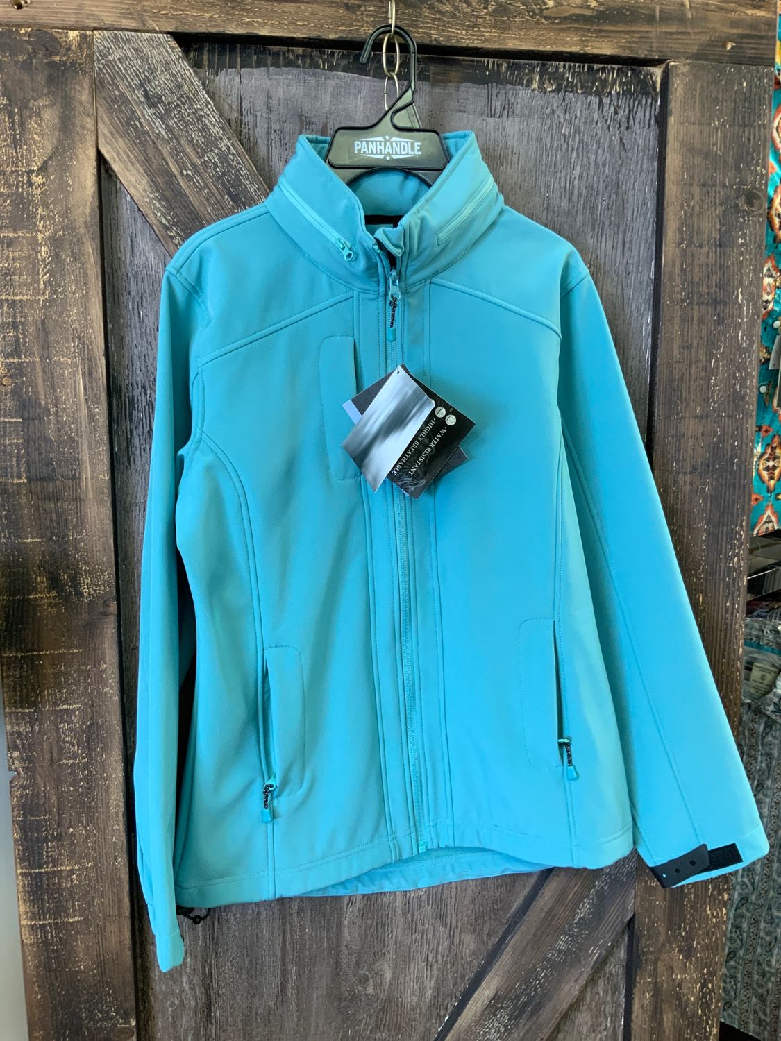 LADIES FULL ZIP SOFT SHELL JACKET, Color: TEAL, Size: S