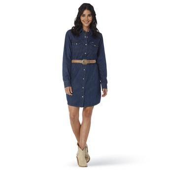 WRANGLER RETRO L/S LADIES JEAN DRESS, Size: S