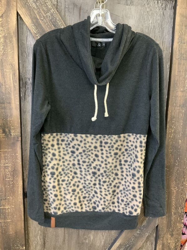 COWLNECK LADIES SWEATSHIRT BORN TO ROAM