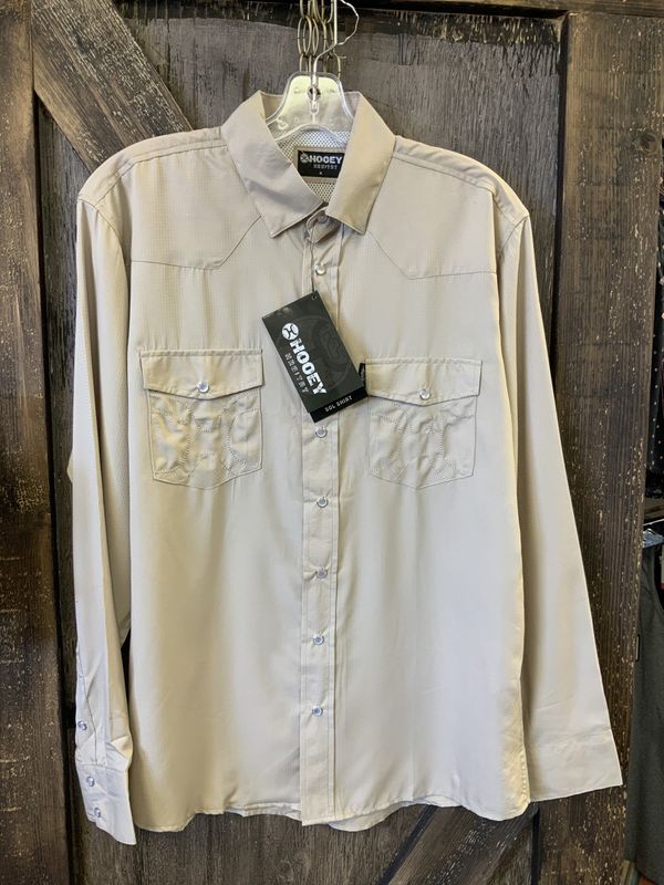 MEN’S HOOEY SOL L/S SNAP SHIRT TAN