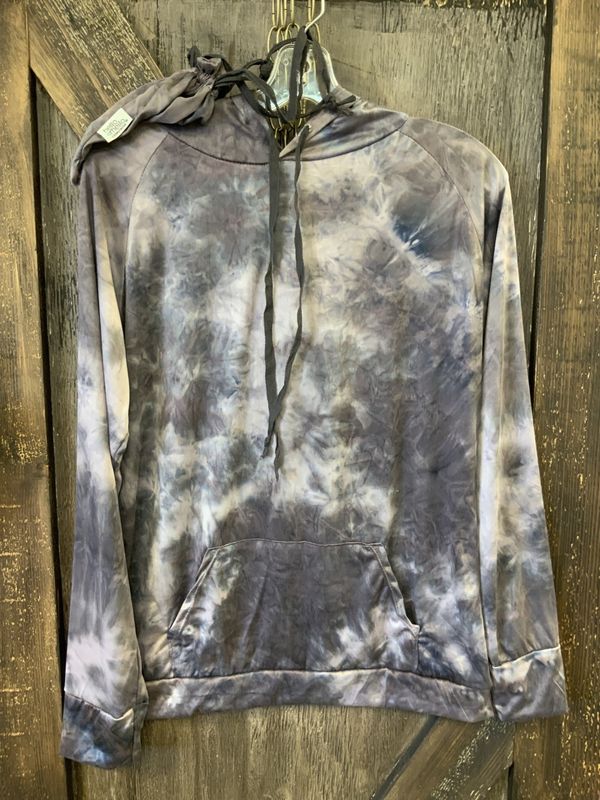 HELLO MELLO LOUNGE TIE DYE PURPLE HOODIE