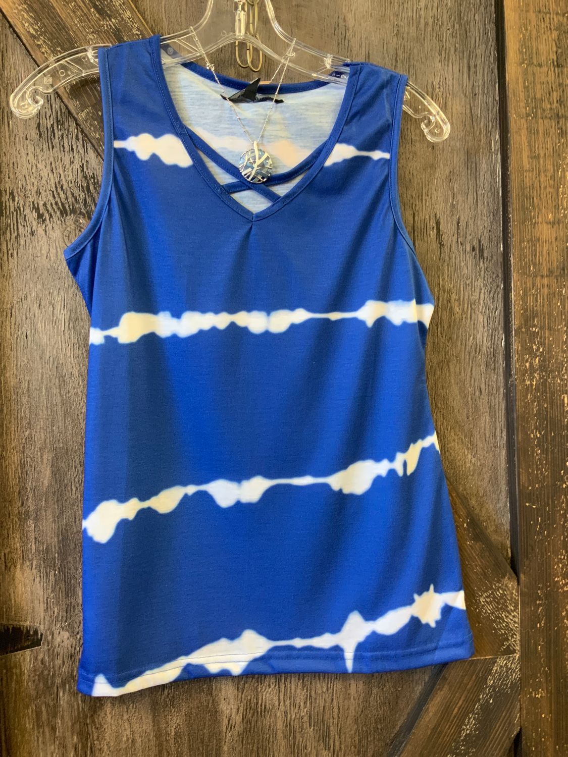 LADIES TYE DIE TANK, Color: Royal Blue, Size: S