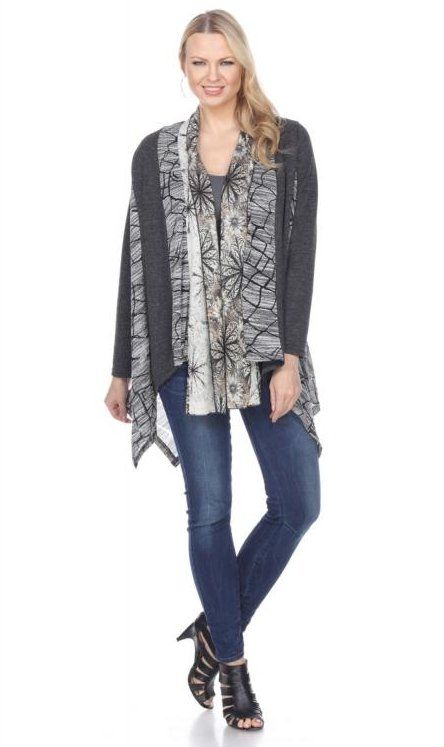 LADIES GREEN/GREY COZY JACKET, Size: S