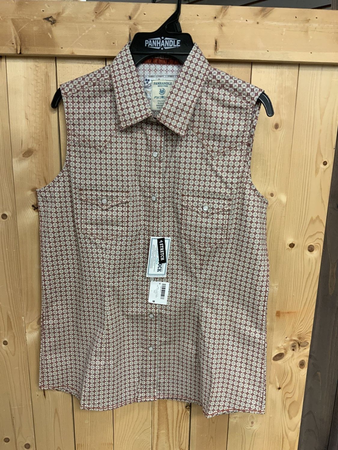SLEEVELESS SNAP DIAMOND SHIRT