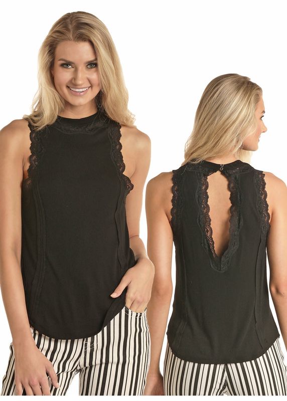 JUNIOR ROCK&amp;ROLL COWGIRL TANK WITH LACE
