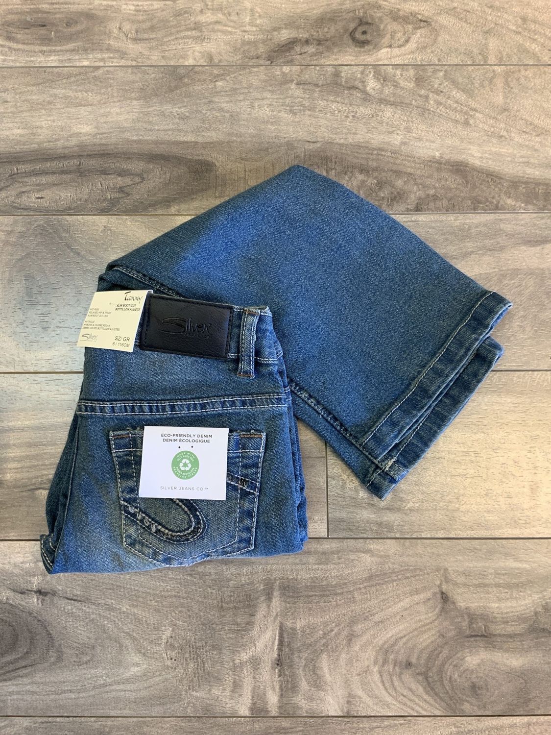 GIRL’S SILVER TAMMY SLIM BOOTCUT MID-RISE MEDIUM WASH