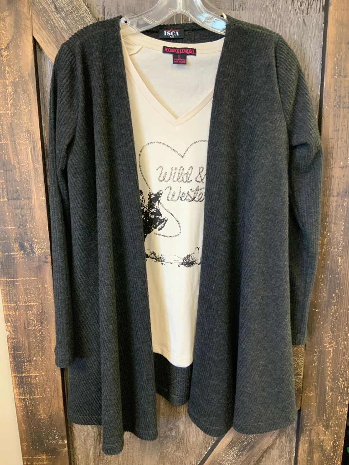 LADIES FLARE L/S SIDE SEAM POCKET BLACK CARDIGAN, Size: S