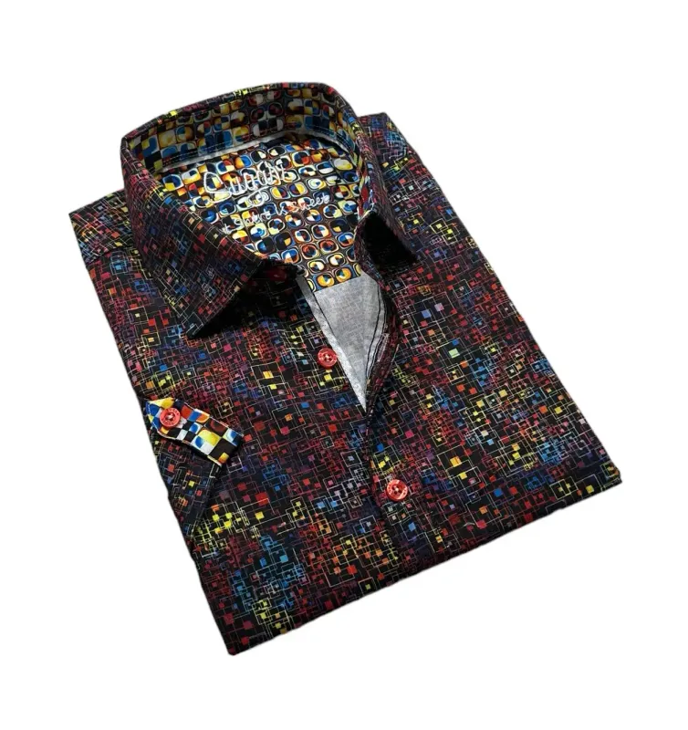 MEN’S L/S ELORA BUTTON CHERRY