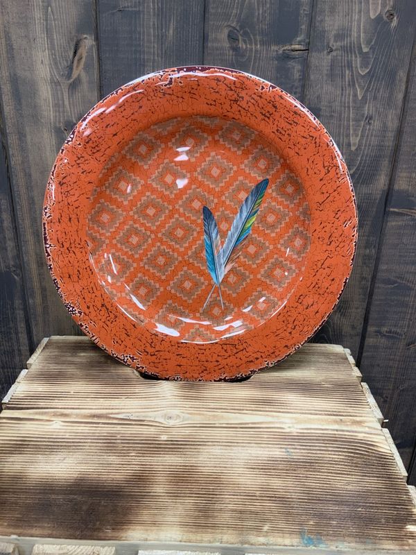MELAMINE FEATHER DINNER PLATE