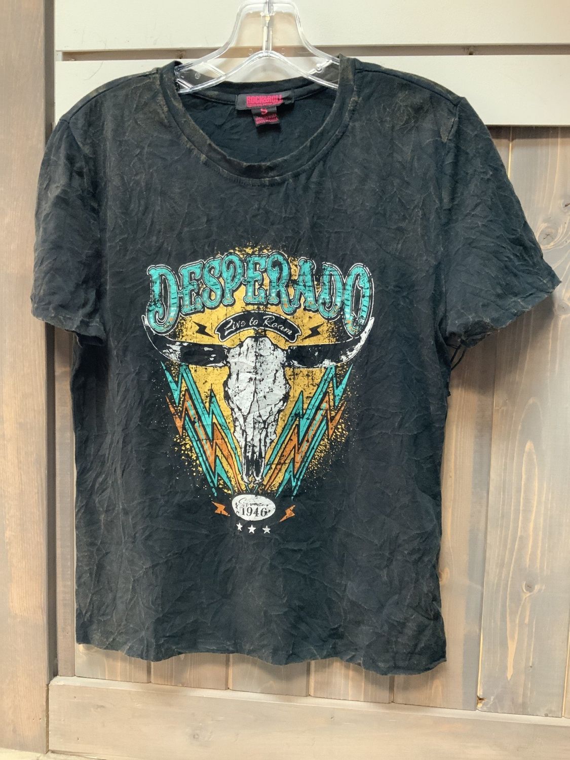 LADIES ROCK &amp; ROLL COWGIRL DESPERADO S/S T-SIRT