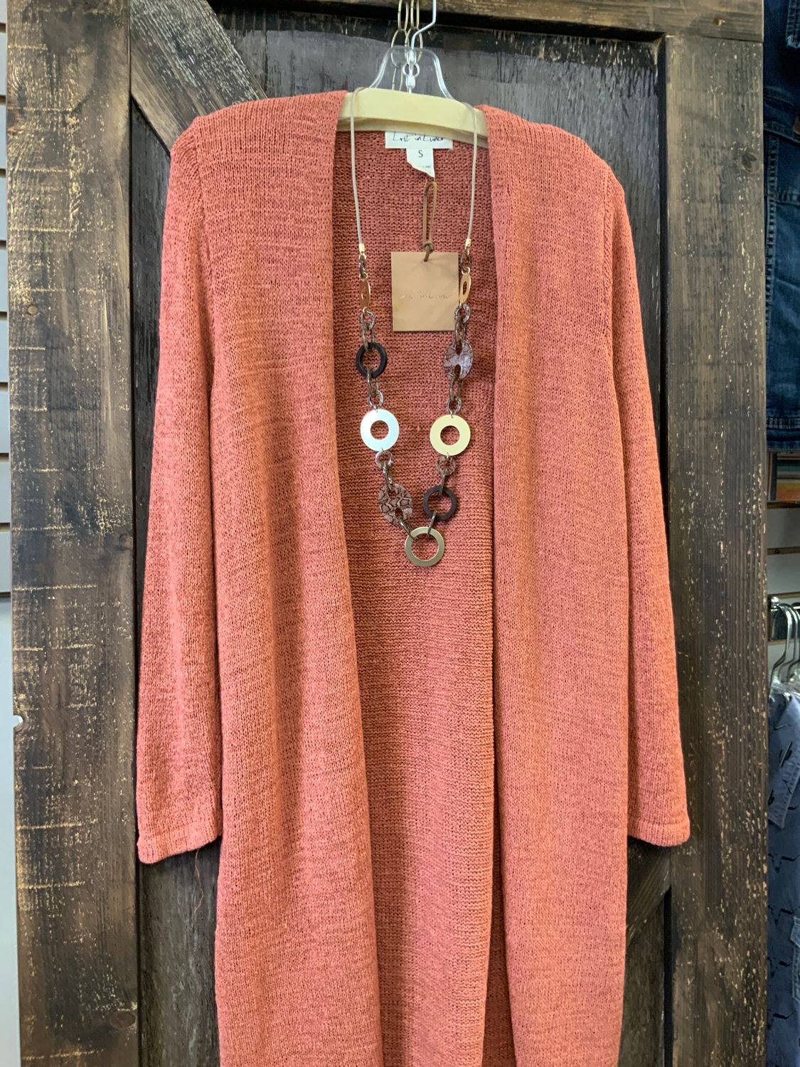 LARA KNIT CARDIGAN BRICK, Size: S
