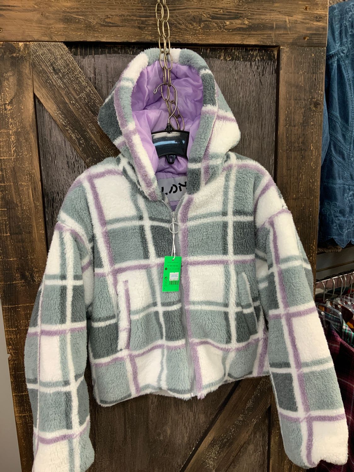 LADIES MAUVE/GREY/WHITE BOMBER JACKET, Size: S