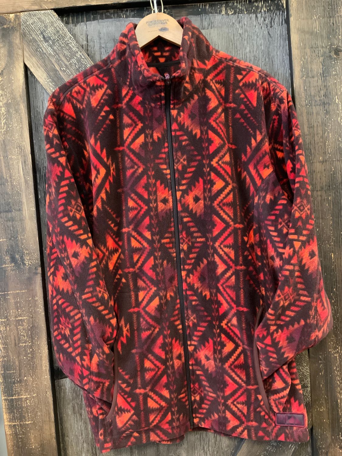 MEN’S POWDER RIVER AZTEC FLEECE FULL ZIP JACKET, Size: L