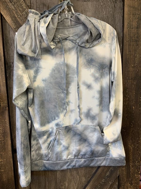 HELLO MELLO LOUNGE TIE DYE GREY HOODIE