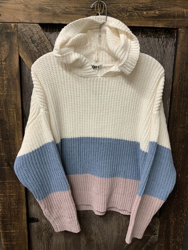 LADIES CHENILLE SWEATER WITH HOOD
