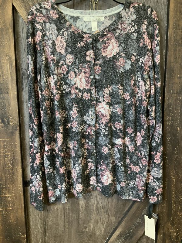 INTER RESC EMALINE CARDIGAN L/S BLACK MULTI 1X
