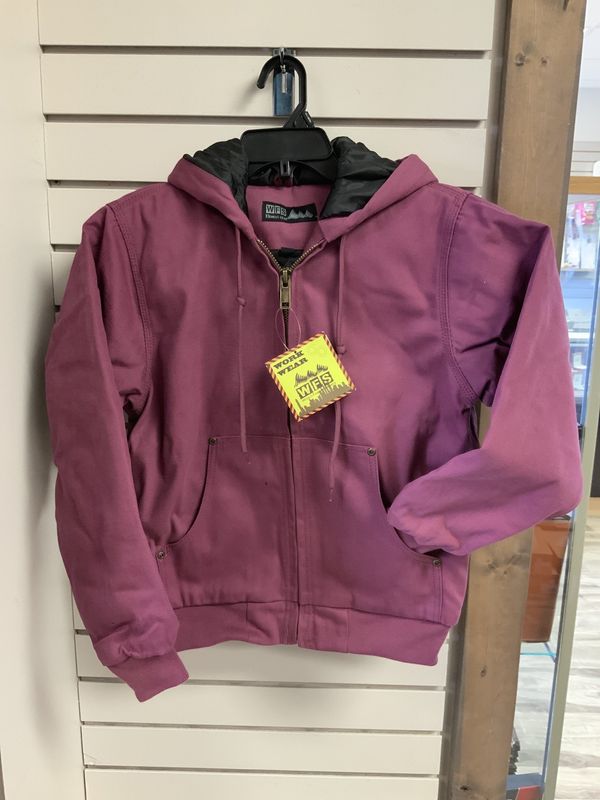 YOUTH PLUM HOODED COTTON CANVAS JACKET