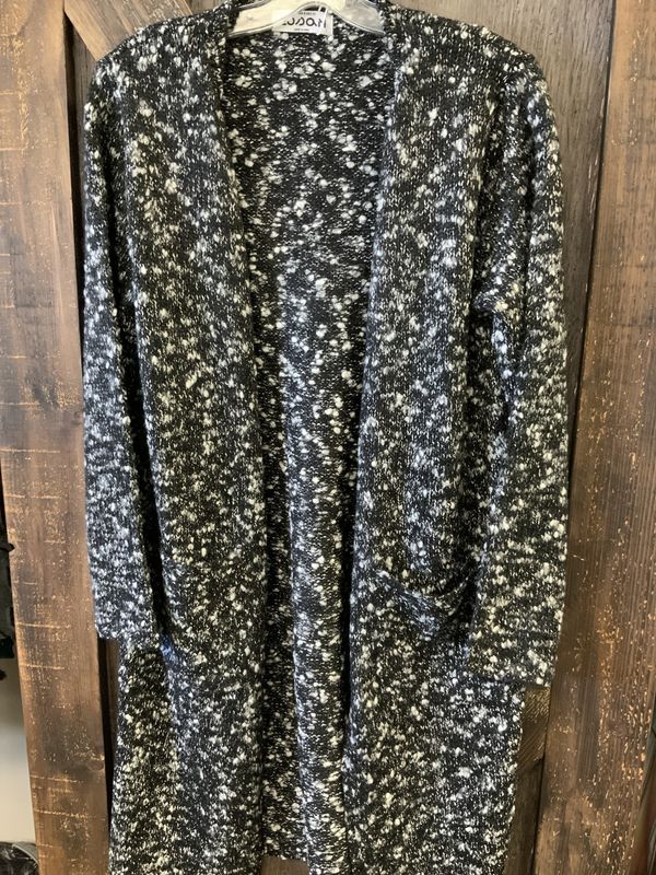 LADIES LONG CARDIGAN IN FANCY TRICOT
