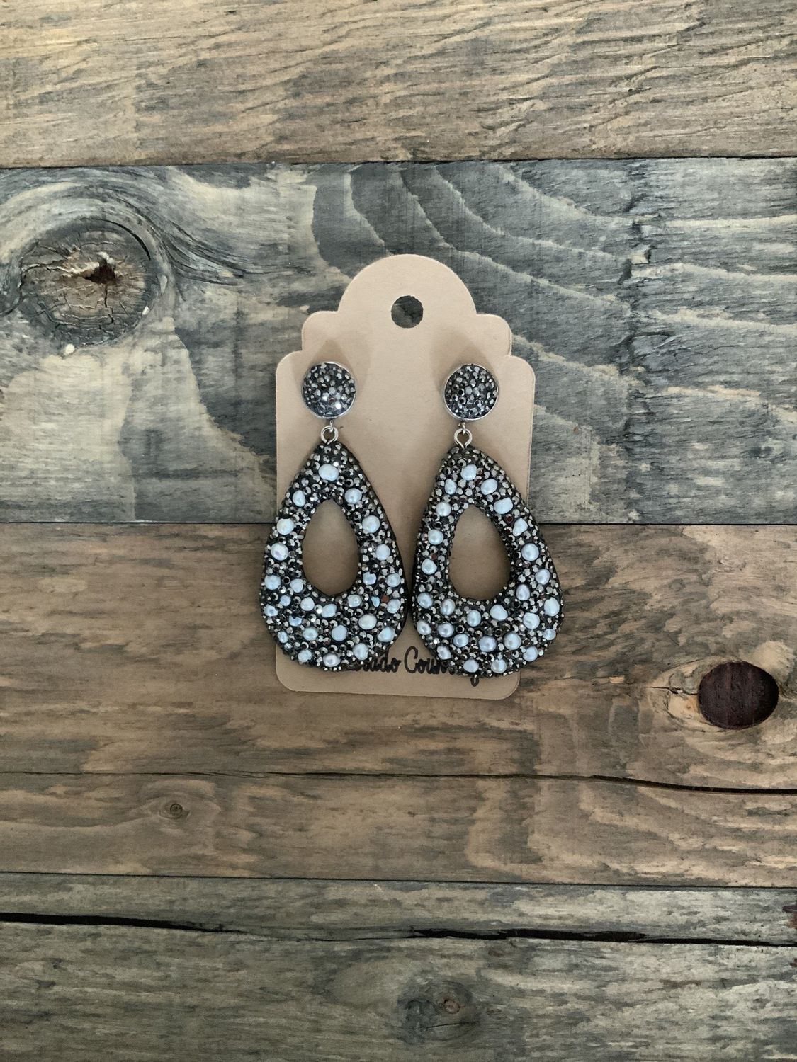 PEARL DROP EARRINGS BLACK/WHITE