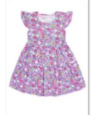 TODDLER LILAC FLORAL SUMMER DRESS W/3 TIERS, Size: 2T