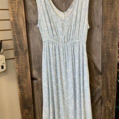 FLORAL DRESS POCKETS BLUE/IVORY Sm