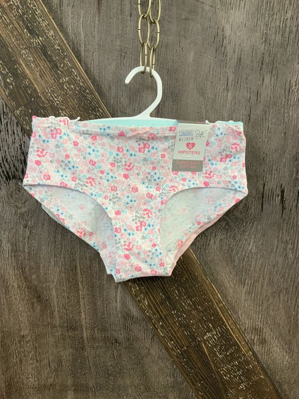 GIRL’S JULIANNA HIPSTERS 5 PACK FLOWERS/BLUE/WHITE/PINK/GREY