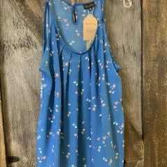 WHOLESALE FASHION PLUS SIZE SLEEVELESS FLORAL TANK TOP BLUE 