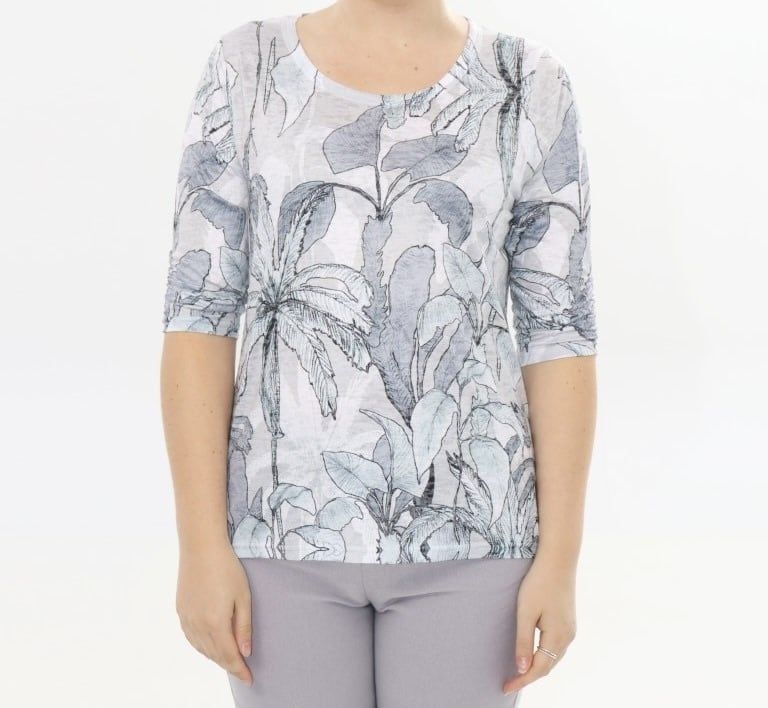 LADIES BURNOUT TOP 3/4 SLEEVE TOP