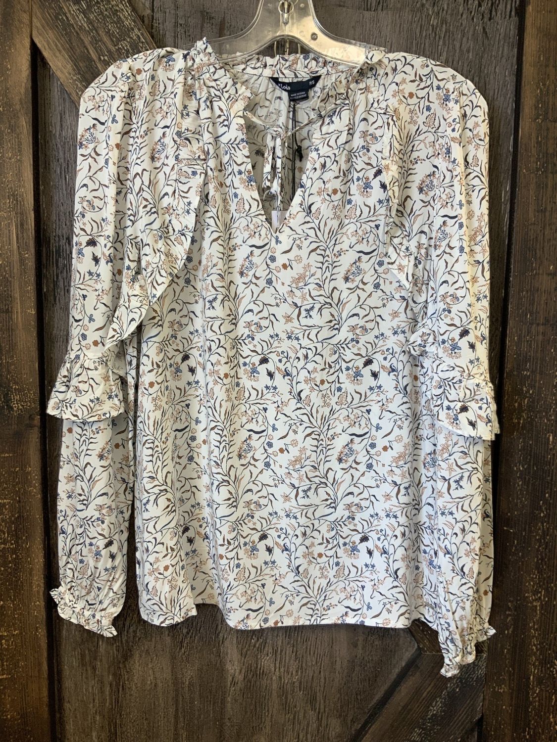 LOIS FELICIA L/S TIE NECK PRINTE Med