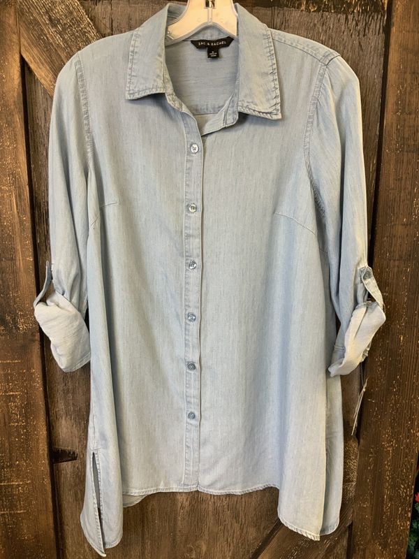 LADIES VINE LIGHT WASH DENIM L/S SHIRT Lrg