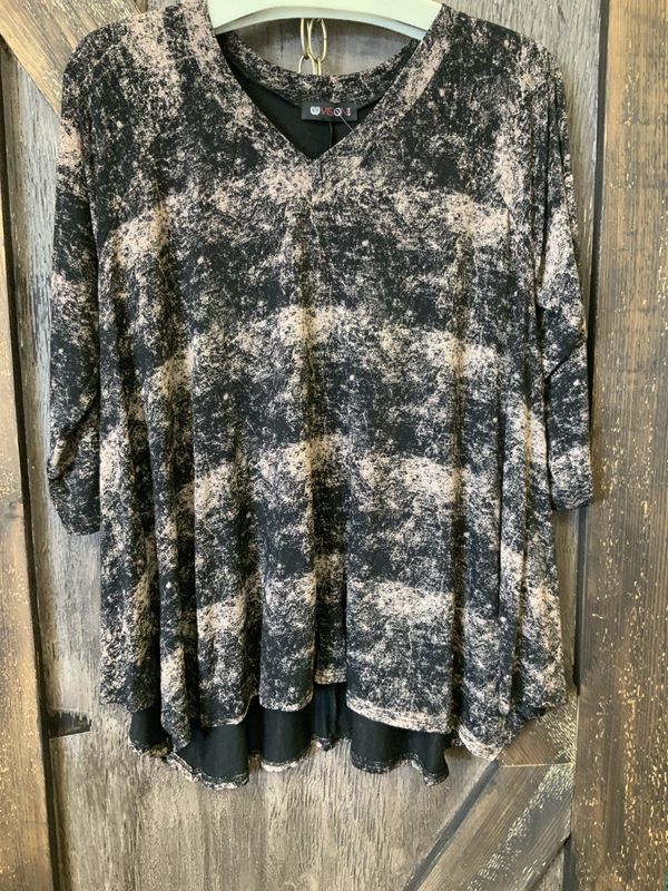 INTER RESC VISION ACID WASH KNIT TOP Sm