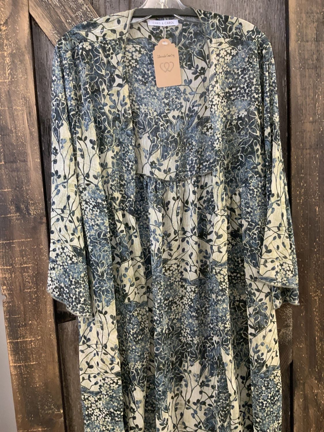 LADIES FLORAL CHIFFON CARDIGAN Med