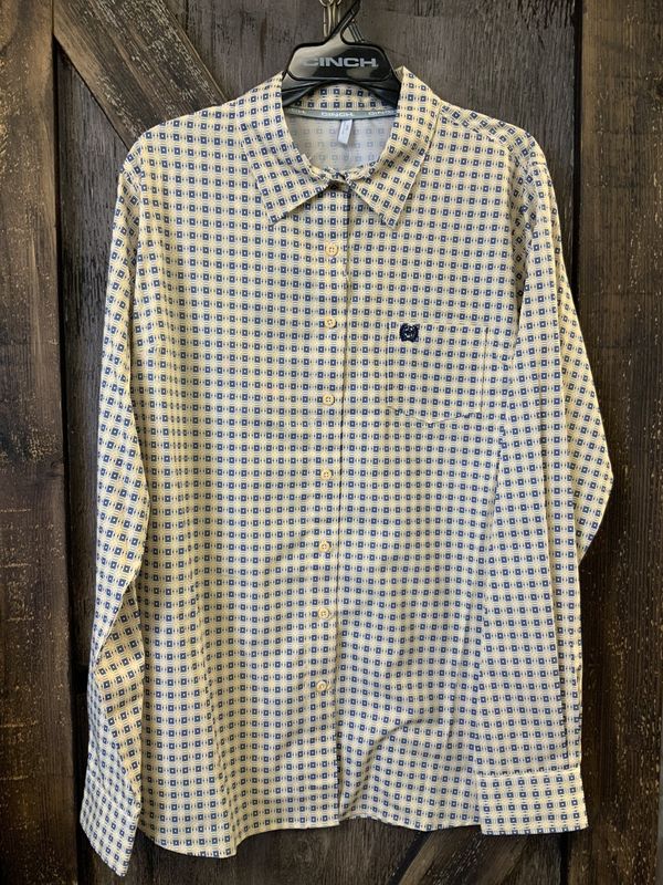 LADIES CINCH ARENA FIT YELLOW PRINT  Xxl