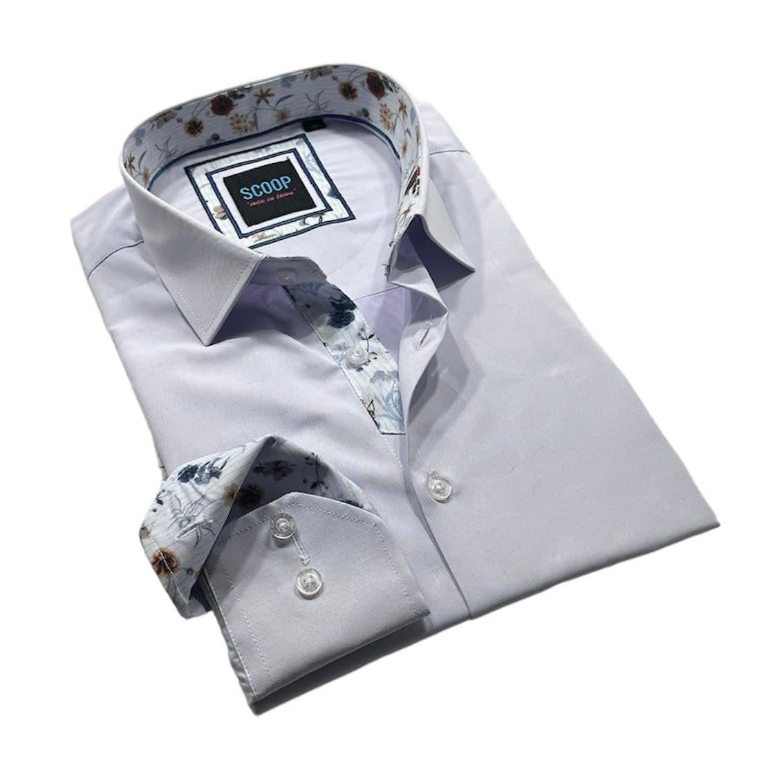 MEN’S L/S NOVEL BUTTON DRESS SHIRT LAVENDER Xxl