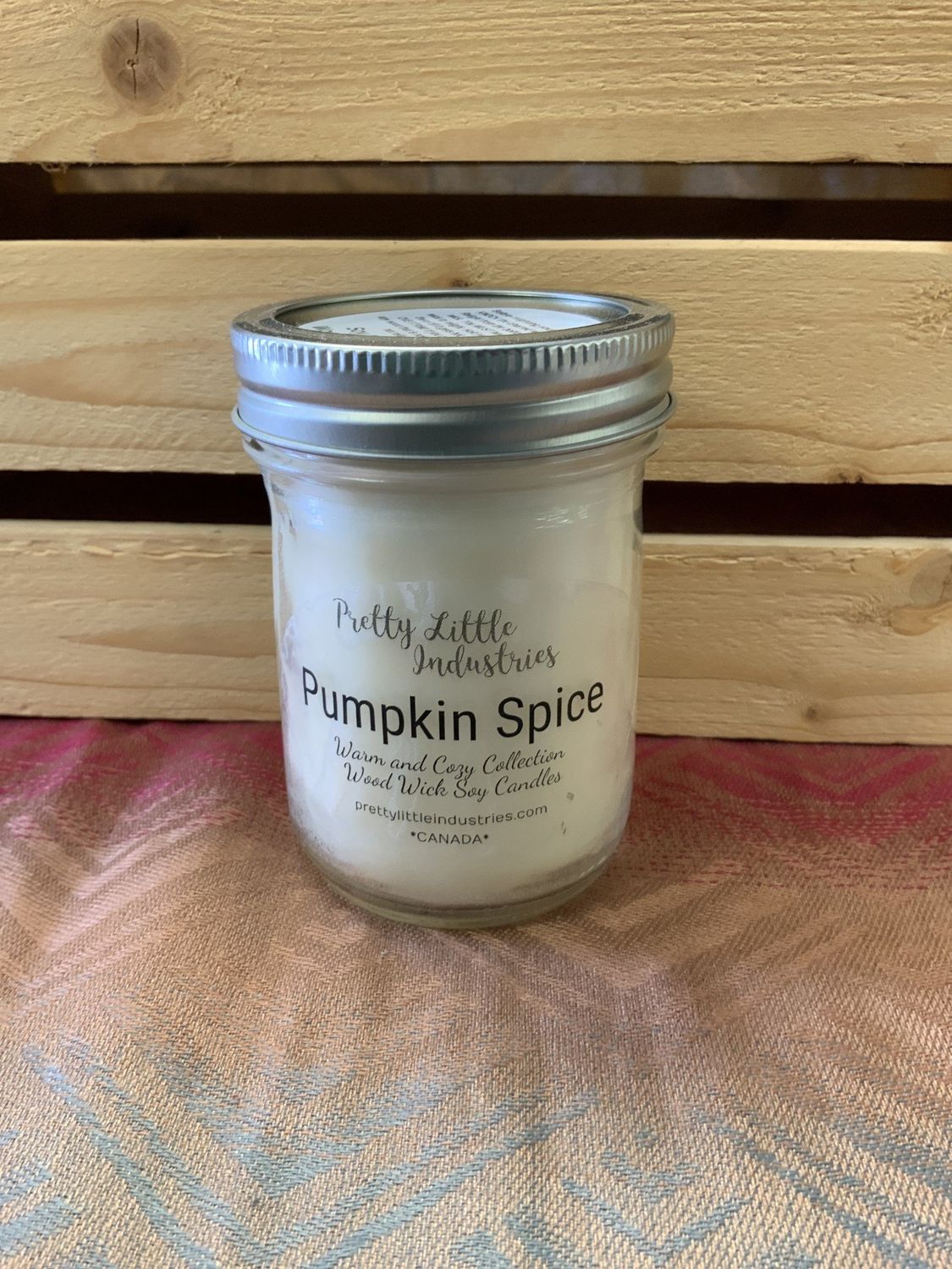 PRETTY PUMPKIN SPICE WOOD WICK CANDLE