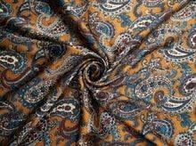 PAISLEY GOLD/BLUE WILD RAG 42x42