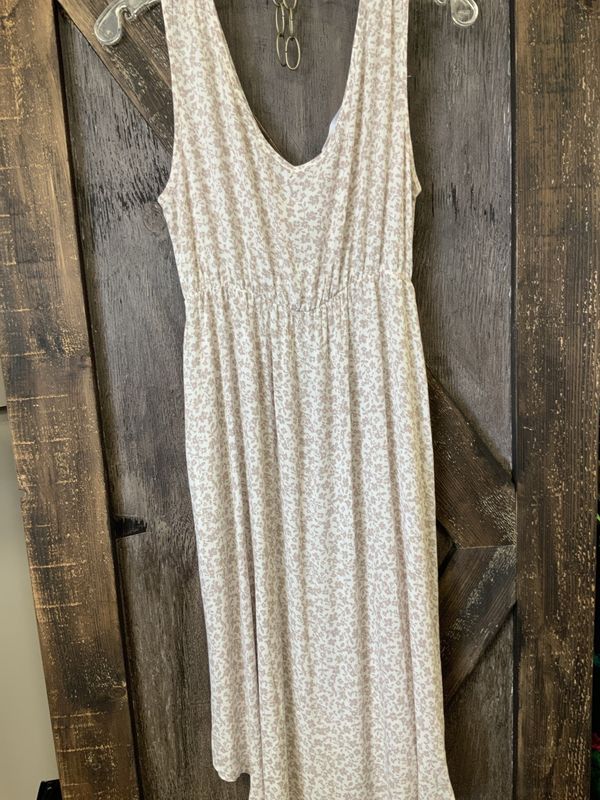 FLORAL DRESS POCKETS CREAM/TAUPE Xl