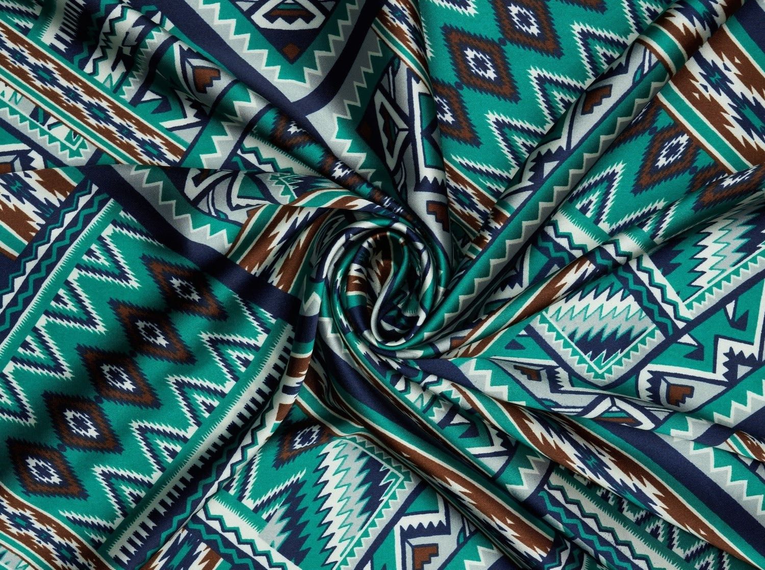 TEAL WESTERN TRIBAL PRINT WILD RAG 30X30