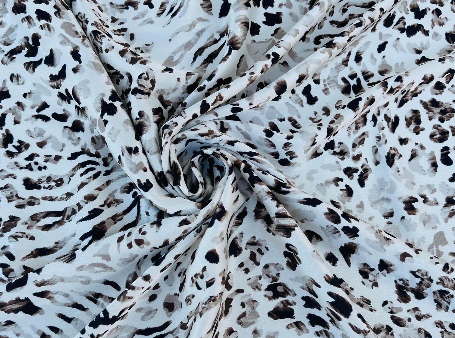 BROWN &amp; WHITE ANIMAL PRINT WILD RAG 10X40