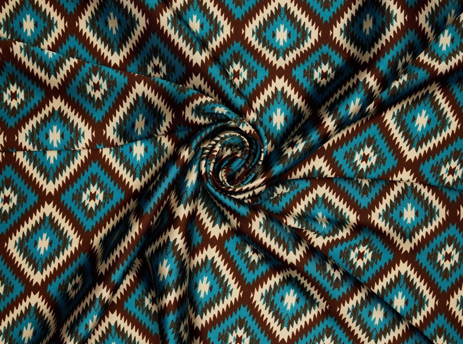 TEAL/CREAM/BROWN AZTEC WILD RAG 42x42