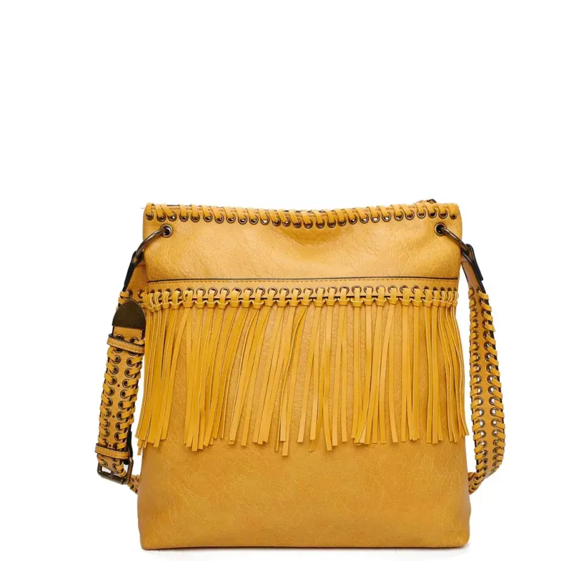 AMPERE PURSE TASSLE MUSTARD VEGAN T110