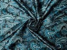 BLACK/TEAL PAISLEY WILD RAG 42x42