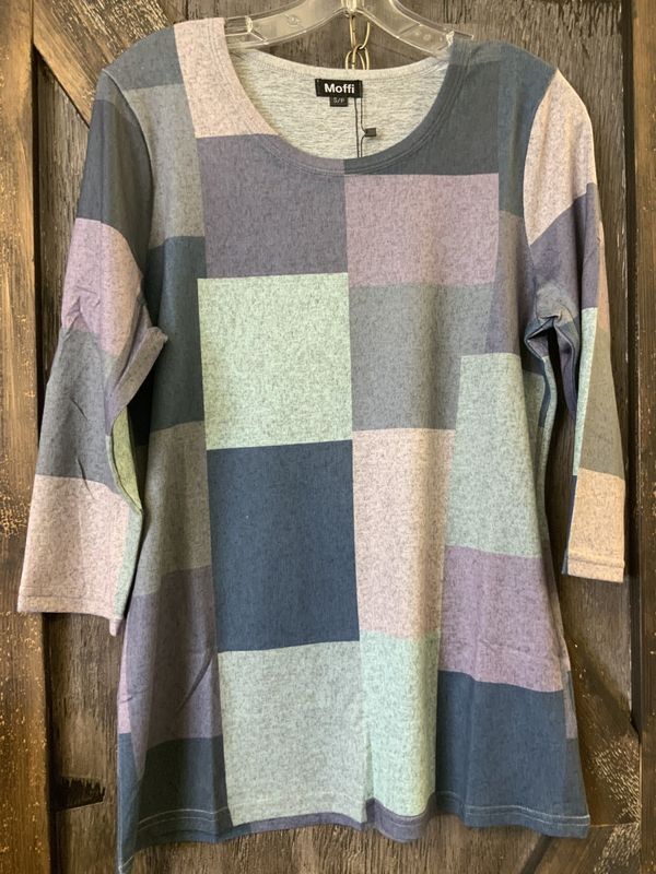 LADIES 3/4 SLEEVE MULTI COLOUR TOP Sm