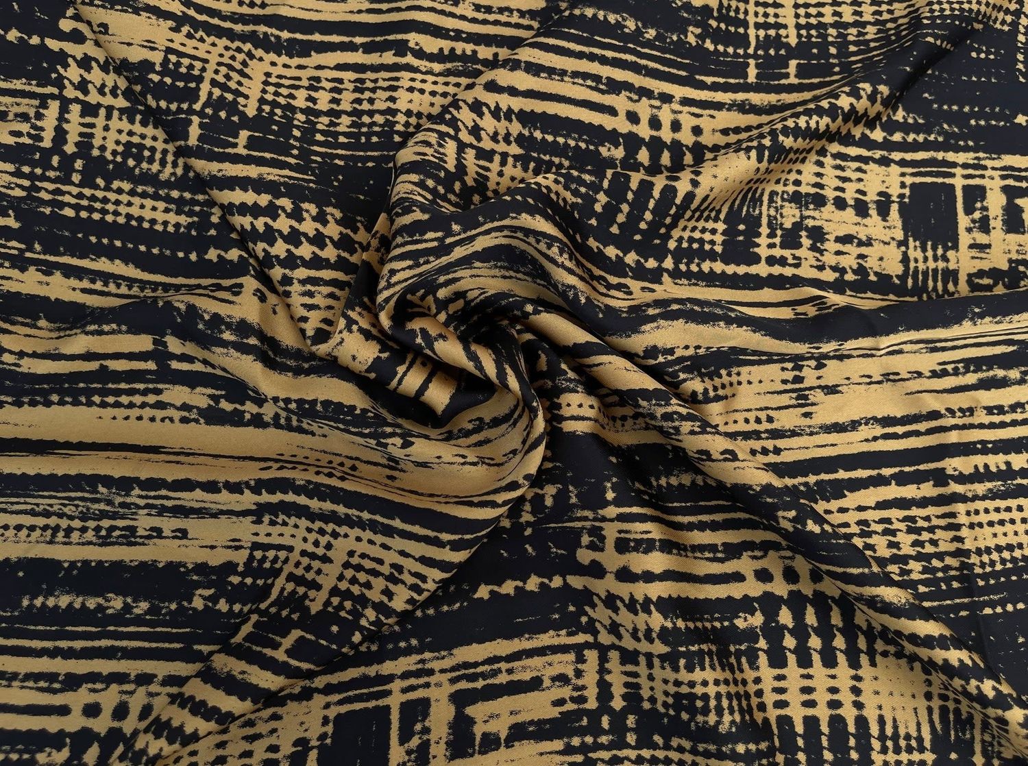 BRONZE MUSTARD &amp; BLACK ABSTRACT PRINT WILD RAG 42X42