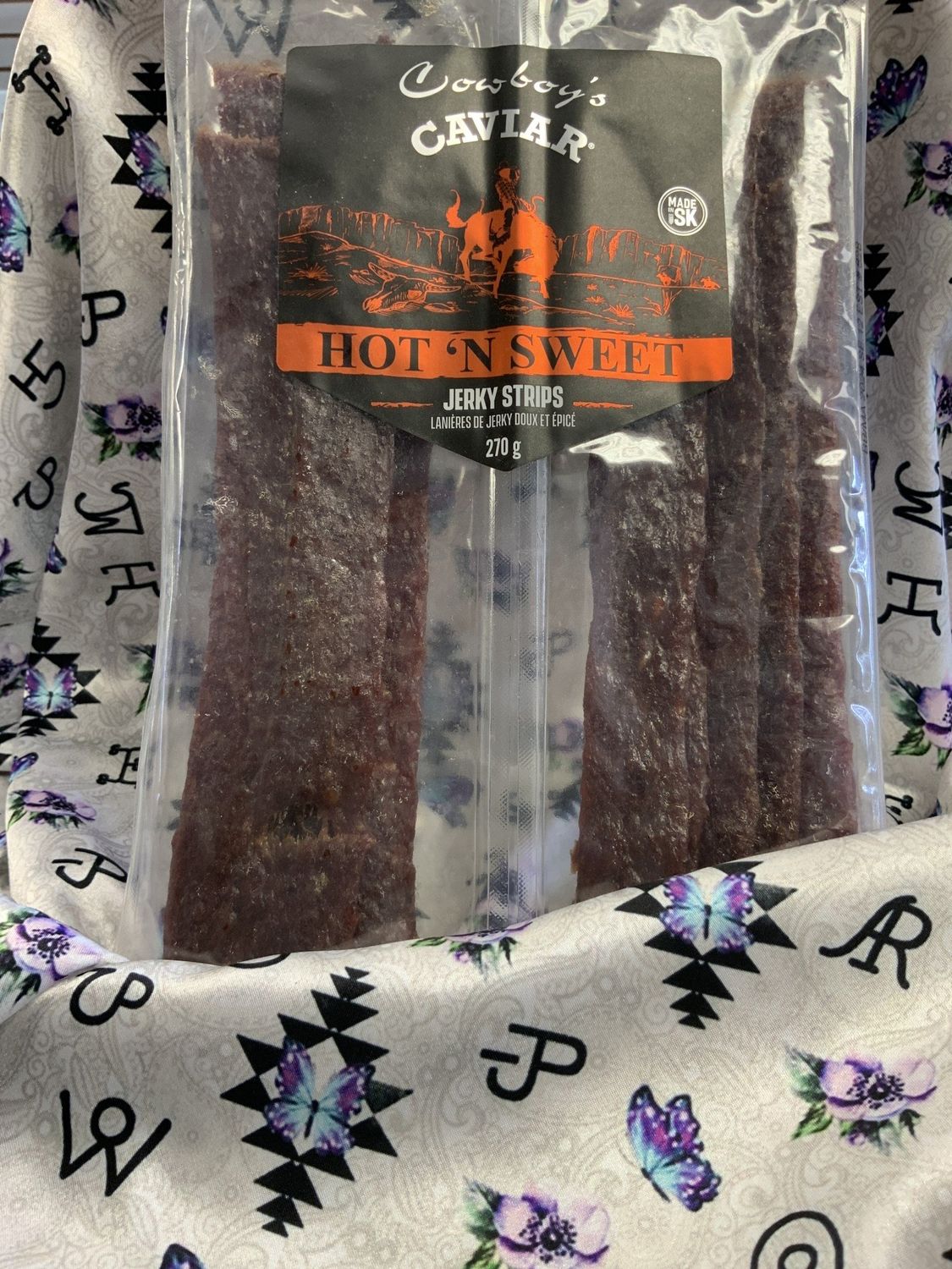 COWBOY’S CAVIAR  JERKY STRIPS  HOT ‘N SWEET 270g  1035