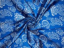BLUE PAISLEY FLORAL WILD RAG 36x36