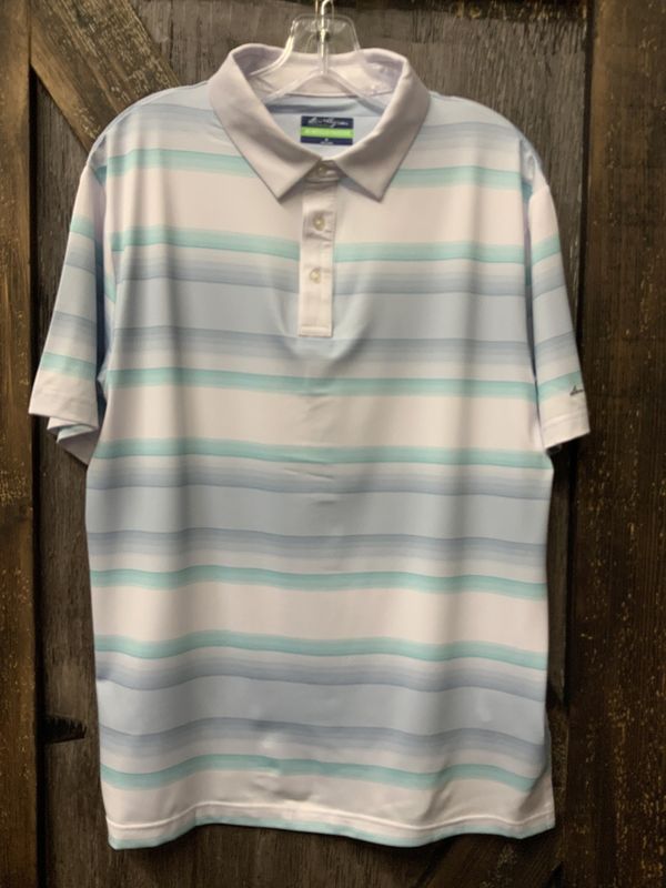 MEN’S 3 BUTTON PERFORMANCE SHIRT Blue/Green Med