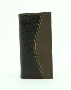 AMERICAN BISON REDFIN RODEO MILLED/CUTOUT WALLET BROWN