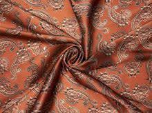 BURNT ORANGE W/BROWN VINE SWIRLS WILD RAG 36x36